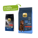 Zwei Säcke Select Gold Hundefutter: einer mit einem neuen "Maxi Adult" Design, der andere älter. Der Text lautet: "Neues DESIGN, gleiche QUALITÄT."