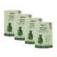 Vier KatKare 'Kaninchen Essential' hypoallergene Katzensnack-Dosen, grün mit Katzensilhouette und Text 'Snack Good. Do Good.'