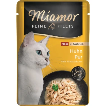 Feine Filets Nassfutter Katze Adult in Sauce 24x100 g Huhn