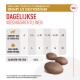 Afbeelding van Royal Canin honden traktaties met een grafiek die dagelijkse voedingsrichtlijnen per gewicht, maximale traktaties en calorie-inhoud (4 kcal elk) toont.