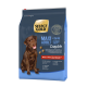 Sac de nourriture pour chiens avec un Labrador retriever marron, étiqueté "SELECT GOLD MAXI ADULT" pour les chiens de plus de 25 kg, riche en boeuf.