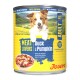 Dose Josera Adult-Hundefutter mit Aufschrift 'Meat Lovers Duck with Pumpkin, Grain Free', mit einem lächelnden Hund und einer Futterschüssel.