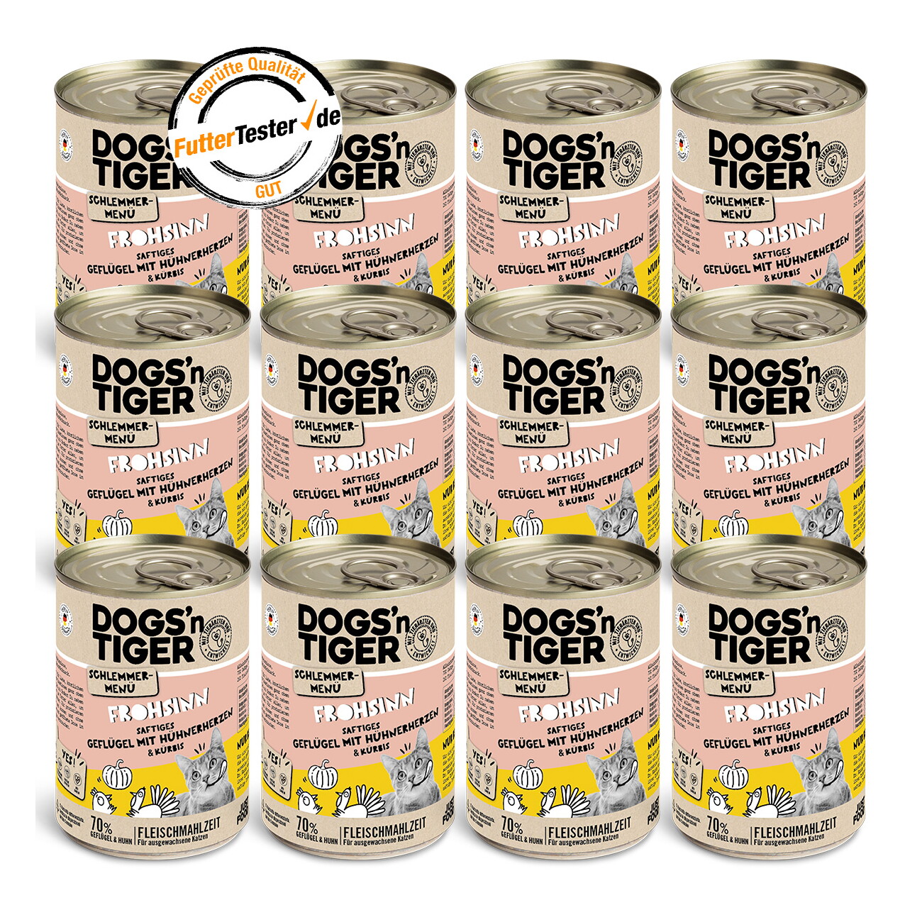 Dogs'n Tiger Katzennassfutter Frohsinn 12x400 g