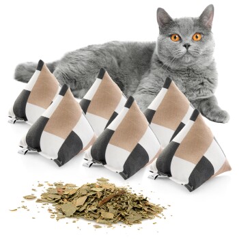 Canadian Cat Company Catnipspielzeug 6x Schmusepyramide Karo