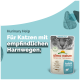 Almo Nature Holistic Urinary Help Katzenfutterbeutel mit dem Gesicht einer Katze, mit deutschem Text "Für Katzen mit empfindlichen Harnwegen."