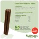 Whimzees pet "Guilt-free dental treat" packaging showing three brown dental chew sticks, "NO Added" list and "Low in Calories" badge.