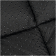Close-up of a black pet bed with a quilted texture featuring small, raised dots for added comfort.