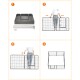 L-XXL Hundezaun 8 Platten transportabel grau 1,6 m, 1,6 m, 80 cm
