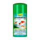 Tetra Pond Slibverwijderaar fles, met goudvissen en waterplanten, met tekst die aangeeft dat het organisch slib biologisch vermindert.