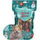 Thempa Kabob Bone Hundeleckerlis in festlicher Verpackung mit glücklicher Hundillustration und Weihnachtsdekoration, 215g.