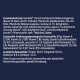 Deutsches Tierfutteretikett auf dunkelblauem Hintergrund mit den Angaben 'Zusammensetzung', 'Zusatzstoffe' und 'Analytische Bestandteile'.