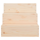 Drei gestapelte Holzkisten mit einem hellen Naturfinish, mit sichtbaren Schrauben an den Seiten.