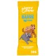Emballage jaune vif pour la barre de friandises pour chiens d'Edgard Cooper, présentant un chien brun et gris. Texte : "À FOND LES BALLONS BARRE DINDE," "30G."