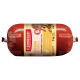 Rot verpackte FLEISCHESLUST-Tiernahrungsrolle mit Aufschrift 'Pures Huhn / Pure Chicken' mit Kichererbsen, 7 % Gemüse