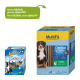Verpackung für MultiFit Dental Care Hundesticks, zeigt einen Berner Sennenhund und einen Border Collie. Text lautet: "Neues DESIGN, gleiche QUALITÄT."