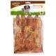Eine durchsichtige Plastiktüte gefüllt mit getrockneten Hühnerbrustfilets, beschriftet mit "Hühnerbrustfilets" und "Chicken Breast Fillets" von Multifit.