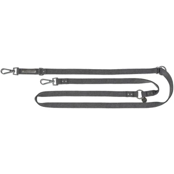 CityStyle Verlängerungsleine schwarz S-M Grau verstellbare Hundeleine mit Metallclips und einer Schlaufenhandhabung, flach auf einem weißen Hintergrund ausgelegt.