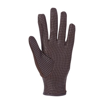 Brauner Haustierpflegehandschuh mit strukturiertem Griff, entworfen für einfaches Entfernen von Haaren und Reinigung.