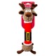Plush dog toy shaped like a reindeer wearing a Santa suit, labeled "KONG Shakers" with squeaker inside.