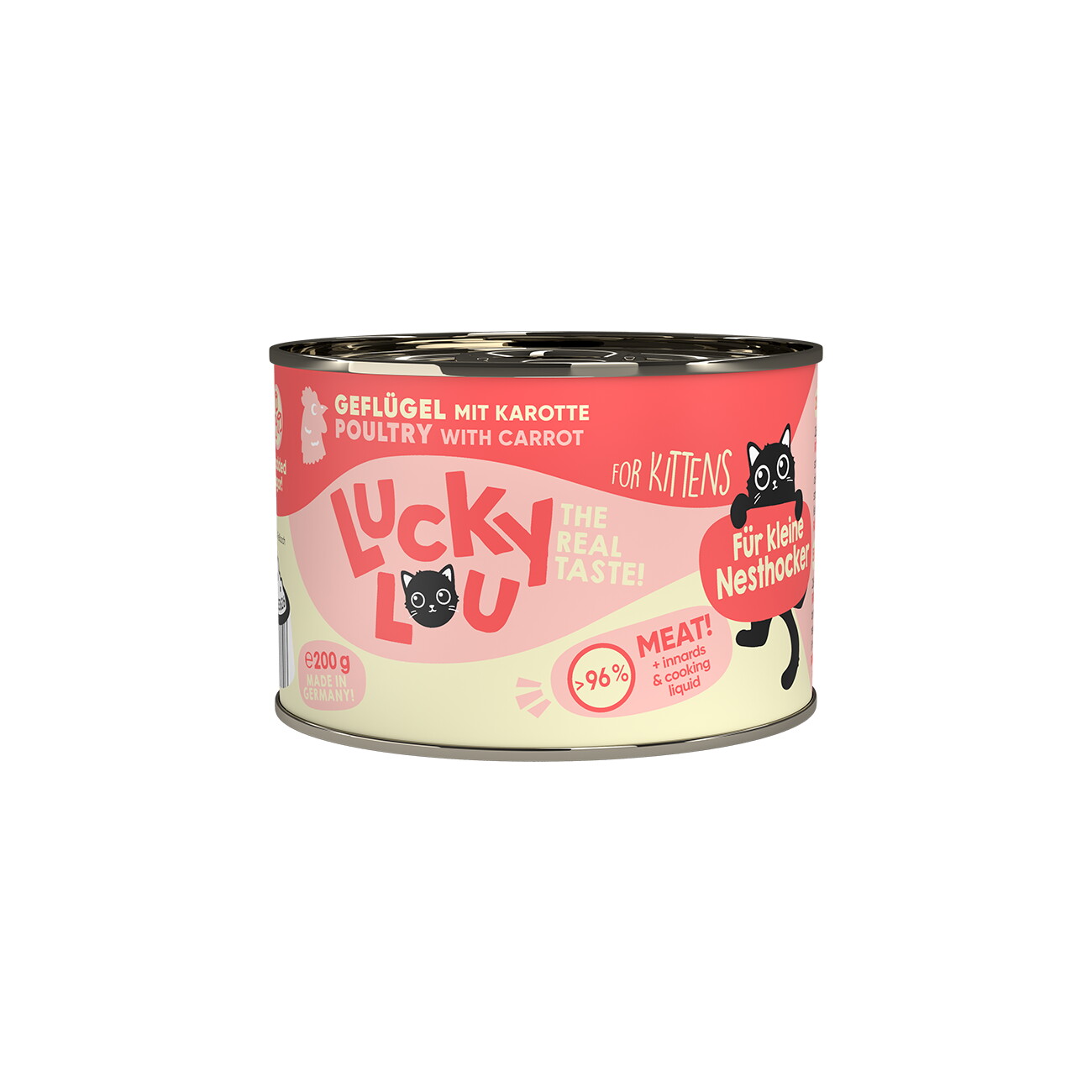 Lucky Lou Nassfutter Katze Kitten Geflügel 6x200 g