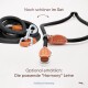 Schwarze geflochtene Hundeleine mit Lederakzenten, mit einem Metallclip und Ringen, mit Text, der die Kollektion "Harmony" bewirbt.