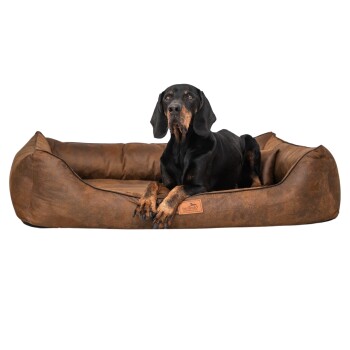 ® ALBERTO ORTHO Orthopädisches Hundebett mit Velours Vintage hellbraun 1 m, 25 cm, 75 cm