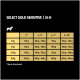 Tableau détaillant les directives d'alimentation pour la nourriture pour chien Select Gold Sensitive, montrant les quantités quotidiennes recommandées en fonction du poids et de l'âge du chien.