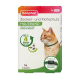 Beaphar Floh- und Zeckenhalsband für Katzen, mit einer roten Katze auf der Verpackung, mit Text, der Schutz für bis zu 4 Monate anzeigt.
