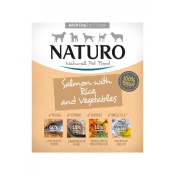 NATURO Natural Wet Dog Food With Rice 7 x 400 g Salmon
