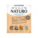 Naturo Natural Pet Food packaging for adult dogs: "Salmon with Rice and Vegetables" featuring 60% salmon, 15% brown rice, 15% veggies.