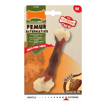 Hundekauspielzeug "Chews Best Femur Alternative" für aggressive Kauer, mit Rindfleischgeschmack, sauber, für Hunde von 0-16 kg.