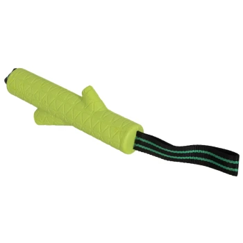 Grab Tabs EVA Apporteerstok Felgroen hondenspeelgoed in de vorm van een stok met een textuur grip en een zwarte band, ontworpen voor interactieve speeltijd.