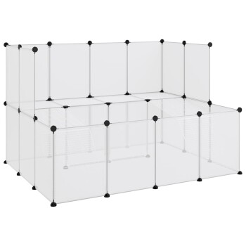 Kleintierkäfig PP Stahl Freigehege Transparent/Schwarz