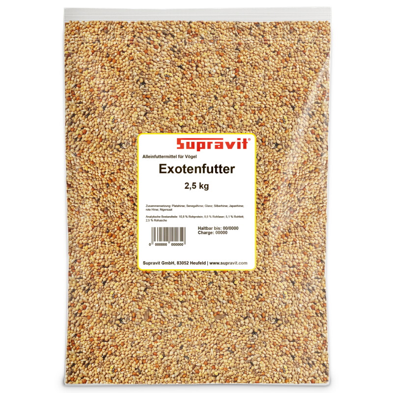 Supravit Exotenfutter - hochwertiges Mischfutter für exotische Finken 2,5 kg