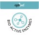Logo von OptiPet mit dem Text "BIO-ACTIVE ENZYMES," der eine molekulare Struktur umkreist.