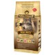 Nourriture pour chiens Wolfsblut Wild Duck pour petites races, présentant le visage d'un loup et mettant en avant des ingrédients naturels comme le canard et la pomme de terre.