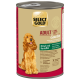 Select Gold Adult Sensitive Hundefutterdose mit Wild- und Kartoffelgeschmack, mit Bild eines Golden Retrievers und getreidefreier Rezeptur.