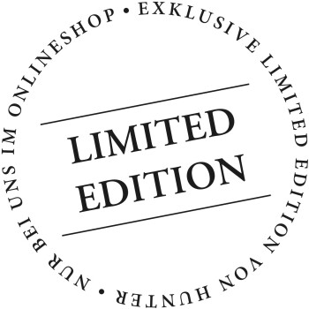 Kreisförmiges Stempeldesign mit dem Text "LIMITIERTE AUFLAGE" prominent in der Mitte, umgeben von zusätzlichem Text am Rand.