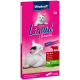 Vitakraft Liquid Snack Verpackung mit einer weißen Katze, mit dem Text 'Mit Rind' und 'Keine Farbstoffe oder Konservierungsstoffe.'
