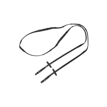 Schwarze verstellbare Leine für Haustiere mit zwei Griffen und Clips, entworfen für Komfort und Kontrolle während der Spaziergänge.