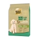 Sac de nourriture pour chiens Select Gold Mini Adult pour chiens de 5-10 kg, étiqueté "Sensible," avec un caniche et indiquant "Avec Canard & Pomme de Terre."