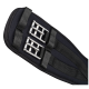Schwarzes Haustiergeschirr mit silbernen Schnallen und verstellbaren Riemen, das ein schlankes Design für Komfort und Sicherheit zeigt.