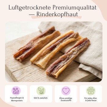 Drei Tüten von Favly Hundeleckereien zeigen natürliche Zutaten, Premiumqualität und Vorteile wie die Herstellung in Deutschland und hypoallergen.