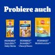 Drei Pedigree-Produkte auf einem blauen Hintergrund: DentaStix Daily Sticks, DentaStix ChewyChunx und Multivitamine mit "Probiere auch."