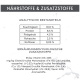 "Nährstoffe & Zusatzstoffe"-Tabelle — Analytische Bestandteile: Feuchtigkeit 81 %, Protein 8,5 %, Fett 4,5 %, Rohasche 2,5 %, Rohfaser 0,05 %.
