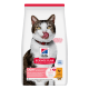 Sac Hill's Science Plan Light pour chats avec chat tigré en train de lécher, étiquette LIGHT Mature Adult 7+ et icône de poulet