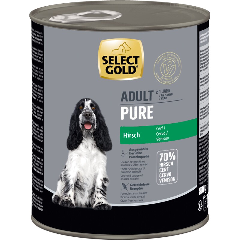 SELECT GOLD Pure Adult Hert 6x800 g
