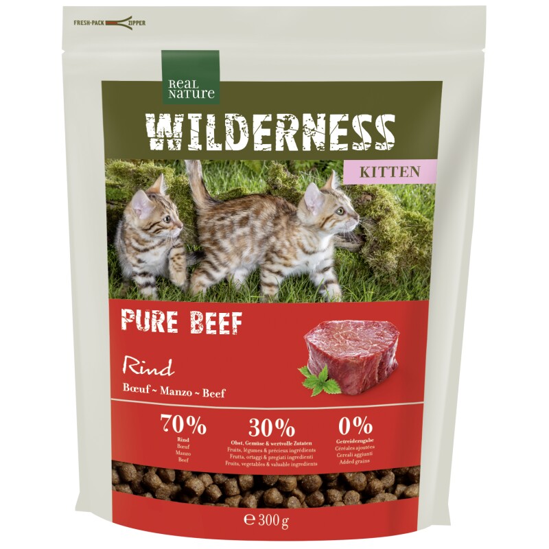 REAL NATURE WILDERNESS Droogvoer Kat Kitten Pure Beef 300 g