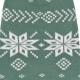 Grüner gestrickter Haustierpullover mit weißem nordischem Schneeflocken- und geometrischem Fair-Isle-Muster.