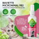 Baviette Micronimal 982 Sprühflasche für Ohrenpflege bei Katzen ('Ohrenpflege für Katzen'), pinkes Etikett, große hervorlugende Katze.